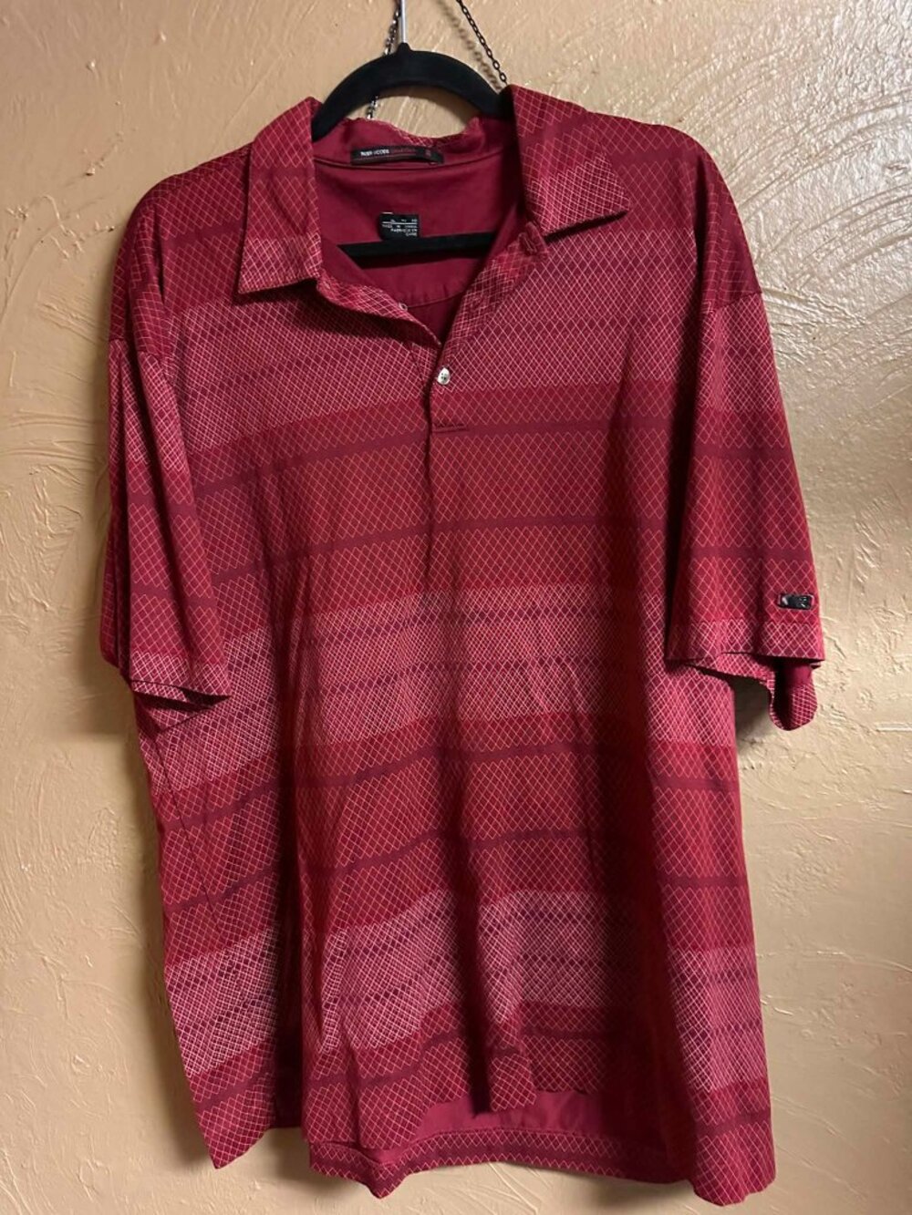 XL Tiger Woods Collection Red & Gold Golf Polo Shirt #178